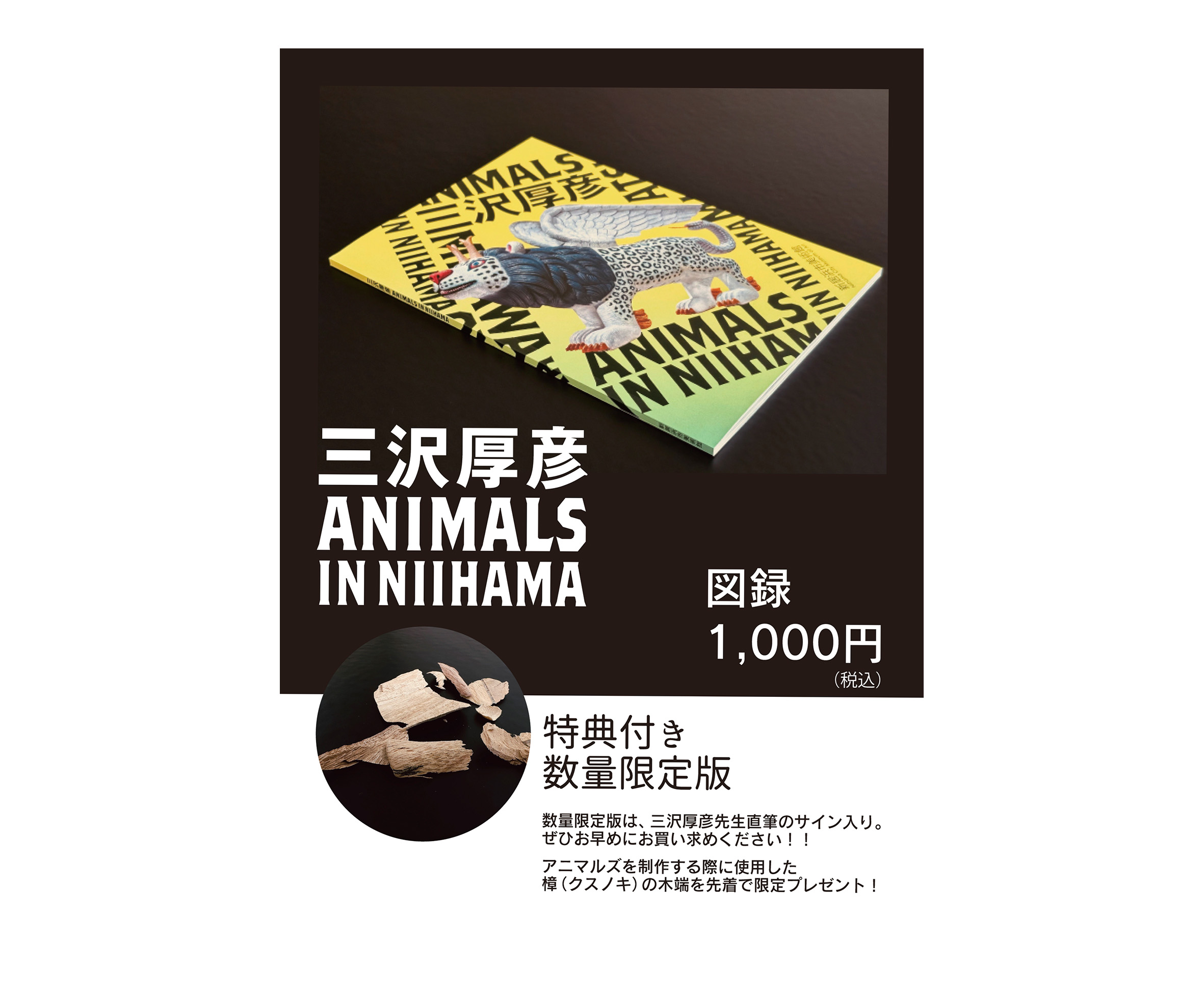 三沢厚彦 ANIMALS IN NIIHAMA 図録 特典付き数量限定版 販売開始